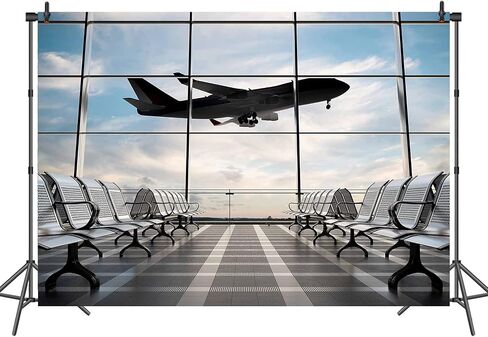 RUINI Airport Terminal Backdrop Airplane Departure Airport Lounge Photography Backdrop 7x5FT in Saudi Arabia