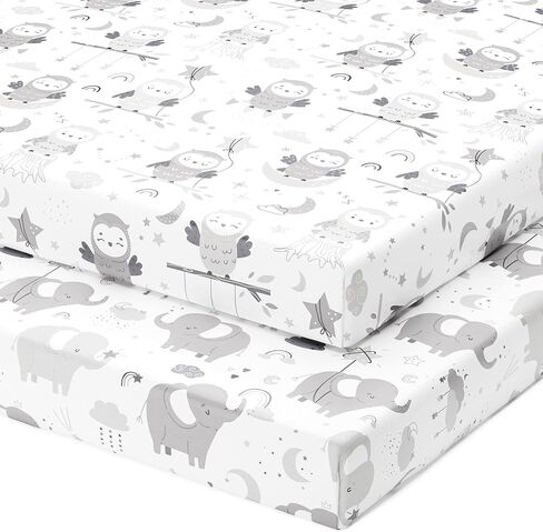 Mini Portable 24x38 Fitted Crib Sheets – Compatible with Dream on Me, Delta Porta Crib and Arms Reach Ideal Cosleeper – 100% Jersey Cotton – Farm Animals – 2 Pack in Saudi Arabia