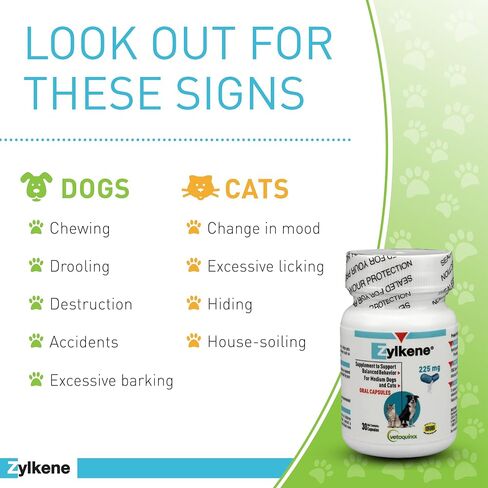 Vetoquinol Zylkene, Calming Capsules for Medium to Large Dogs, 30 Count in Saudi Arabia