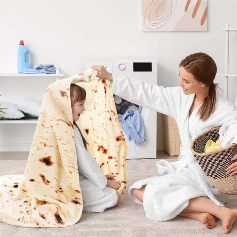 BNuitland 71/80 بوصة بوريتوس تورتيلا بطانية، 300GSM هدية مضحكة عملاقة رمي مع الحقيبة بوريتو، مزدوجة من جانب واقعية سوبر لينة تاكو بطانية الغذاء، سرير الجدة / بطانية أريكة للبالغين in Kuwait