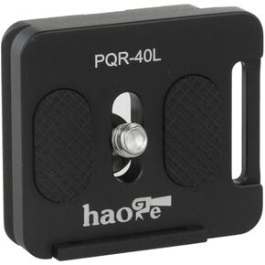 Haoge PQR-40L 40 مم لوحة تحرير سريعة للكاميرا العالمية مع شفة شفة قابلة للسحب لـ Arca Swiss Standard Tripod Ball Head Ballhead Clamp