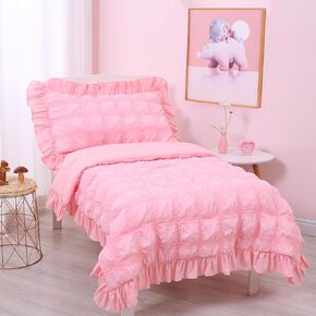 Cloele 4 Piece Toddler Bedding Set - Ultra Soft Dinosaur Toddler Bed Set for Boys Includes Quilted Comforter Fitted Sheet Flat Sheet Reversible Pillowcase Microfiber Toddler Comforter & Sheet Set