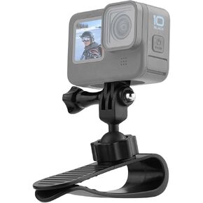Car Camera Mount for Gopro Sun Visor Camera Holder Clip Compatible with GoPro Hero 12 11 10 9,DJI OSMO Action 4 3 2, Insta360 X3 / ONE X3 / ONE X2 / GO 2 / GO, 1/4" Screw Adapter