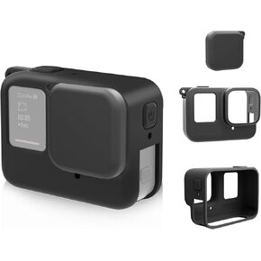 PULUZ Camera Case for Insta360 Ace Pro,Silicone Protective Cover,Camera ShockProof Protector Case Accessories with Lens Cap (Black)