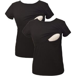 Cotton - Women Short Sleeve Nursing T-Shirt 2 Piece Set in Kuwait
