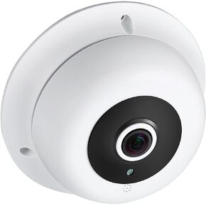 Indoor Dome Fisheye IP Camera with Microphone, HD 3MP Indoor Security Camera Audio P2P 1.7mm Lens IR Night Vision CCTV Video Cam H.265
