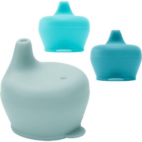 Sippy Cup Lids by Healthy Sprouts - (5 Pack) – Spill Proof Silicone Sippy Lids That Fit Any Cup - Great for Toddlers, Infants, Babies (Red, Blue, Yellow)