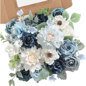 rongflower Artificial Flowers Combo Box Set Silk Flowers Fake Rose for DIY Floral Arrangements Wedding Bouquets Centerpieces Baby Shower Party Home Decorations（Nude Color）