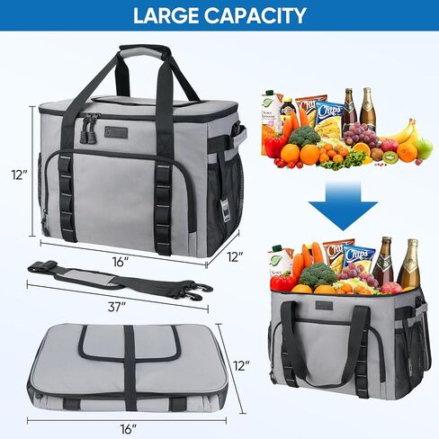 BALEINE Extra Large Soft Cooler Bag, Portable Leakproof Cooler, 40/60 Cans Volume for Beach, Camping, Kayaking, Travel, and Road Trips in Saudi Arabia