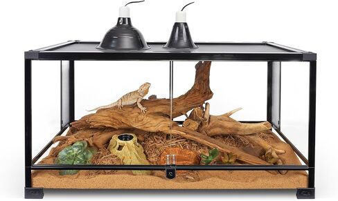 Zilla QuickBuild Terrarium، موطن الزواحف الزجاجية الأنيقة، سهل الإعداد، مناسب لجميع أنواع الزواحف الأليفة، سواء كانت البرمائيات أو الزواحف أو الثعابين أو حتى العناكب، 30 بوصة × 12 بوصة × 12 بوصة، أسود، 30 × 12 × 12 بوصة in Kuwait
