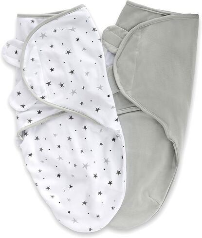 Ely's & Co. Adjustable Swaddles for Newborn, Baby Swaddles 0-3 Months, Swaddle Sack for Baby Girl/Boy, 2 Pack (Grey Star) in Saudi Arabia