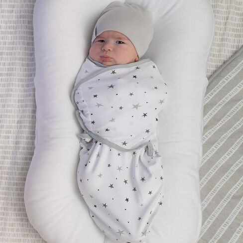 Ely's & Co. Adjustable Swaddles for Newborn, Baby Swaddles 0-3 Months, Swaddle Sack for Baby Girl/Boy, 2 Pack (Grey Star) in Saudi Arabia