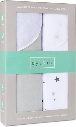 Ely's & Co. Adjustable Swaddles for Newborn, Baby Swaddles 0-3 Months, Swaddle Sack for Baby Girl/Boy, 2 Pack (Grey Star) in Saudi Arabia