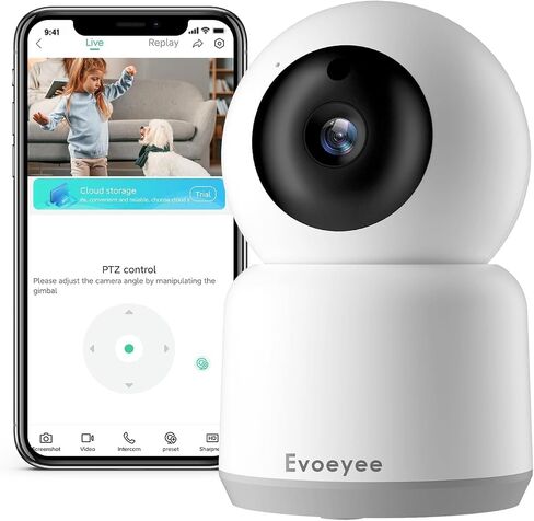Security Camera Indoor 2MP Baby Monitor, 360° Pet/Dog Cameras for Home Security with Motion Detection, 2.4/5GHz WiFi, with Night Vision, Phone App, 2-Way Audio, Cloud & SD Card Storage in Saudi Arabia