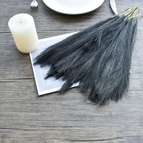 Mandy's 20pcs Orange Silk Pampas Grass Artificial Flowers 18" for Mother's Day Home Kitchen Wedding Decorations Wedding Floral Arrangement （Vase not Include） in Kuwait