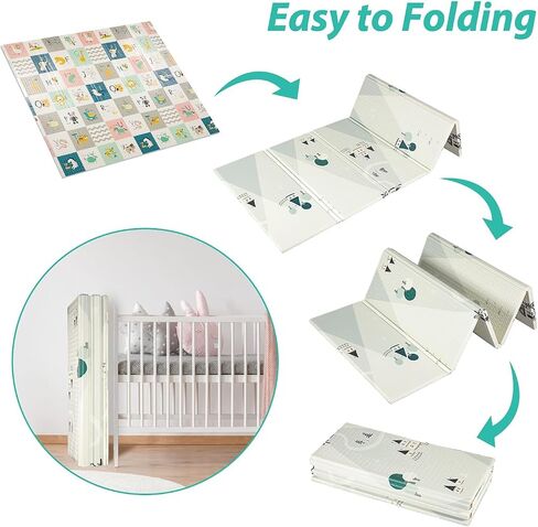 FLAGAV 79x59inch Play Mat for Baby - Extra Large, Non-Toxic, Waterproof Playmat for Indoor and Outdoor Use in Saudi Arabia