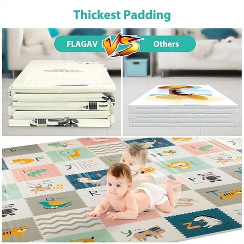 FLAGAV 79x59inch Play Mat for Baby - Extra Large, Non-Toxic, Waterproof Playmat for Indoor and Outdoor Use in Saudi Arabia
