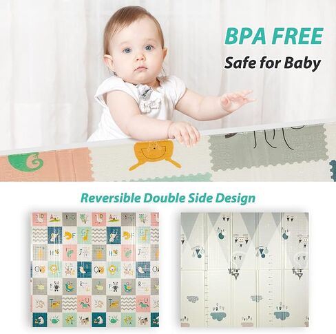 FLAGAV 79x59inch Play Mat for Baby - Extra Large, Non-Toxic, Waterproof Playmat for Indoor and Outdoor Use in Saudi Arabia