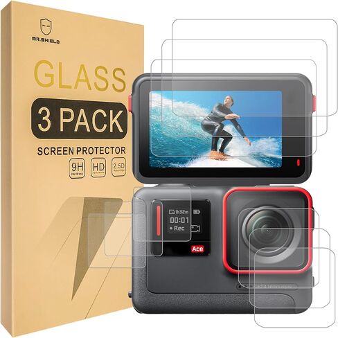Mr.Shield Screen Protector compatible with Insta360 Ace [Not for Insta360 Ace Pro] [3+3 Glass + 3 PET] [Tempered Glass] [Japan Glass with 9H Hardness] in Saudi Arabia