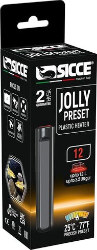 Sicce 6W Jolly Preset Small Submersible Aquarium Heater, Constant Temperature, Betta Fish Tank Heater Set to 77℉ for 1-2 Gallons Freshwater & Saltwater Tanks in Saudi Arabia