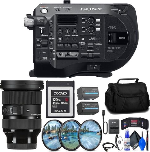 Sony PXW-FS7M2 XDCAM Super 35 Camera System (PXW-FS7M2) + Sigma 24-70mm f/2.8 Lens (578965) + 120GB Memory Card + BP-U35 Battery + Filter Kit + Bag + Memory Wallet + Cap Keeper + More (Renewed) in Saudi Arabia