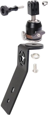 حامل كاميرا للسيارة لـ Gopro، حامل مشبك لكاميرا الحركة من الألومنيوم مع خيط 1/4 لسيارة Jeep Wrangler JK/JKU 2007-2018، لـ GoPro Hero 9 8 7 6 5 4 أسود، Canon، DSLR إلخ (مرن) in Kuwait