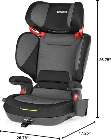 Peg Perego Viaggio Shuttle Plus 120 - Booster Car Seat - for Children up to 120 lbs - Made in Italy - Wonder Grey (Grey) - Stain Resistant & Breathable Fabric in Saudi Arabia