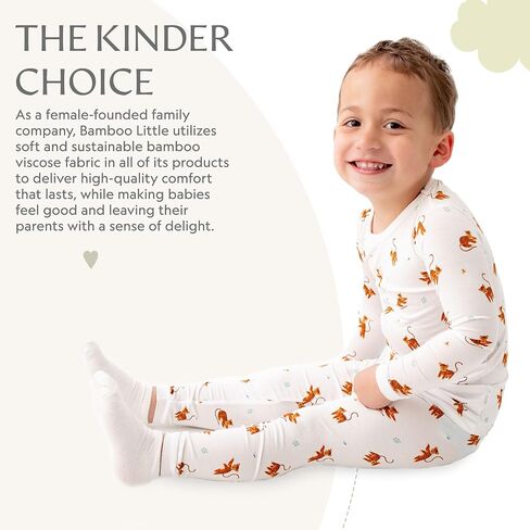 Toddler Pajamas - Soft, Breathable Long-Sleeve Pajama Set for Kids | Soft, Breathable Long-Sleeve Pajama Set for Kids, Imported, Kids Sleepwear, 95% Viscose Derived from Bamboo, 5% Spandex in Saudi Arabia