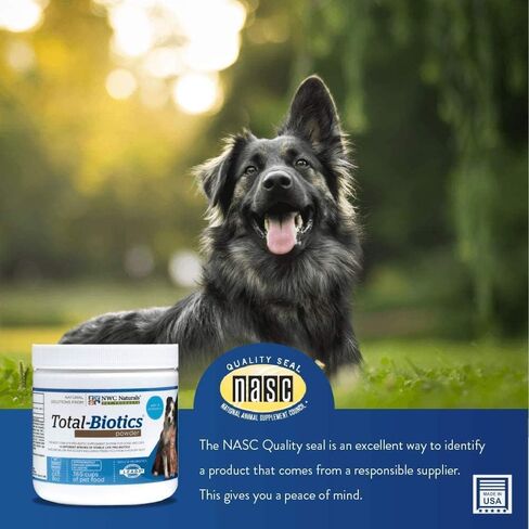 NWC Naturals Total-Biotics, Cat & Dog Probiotics for Digestive Health with Prebiotic, Unflavored Probiotic for Dogs & Cats, Supplement for Gut, Skin, Coat, Upset Stomach Relief, 365 Servings, 8 Ounces in Saudi Arabia