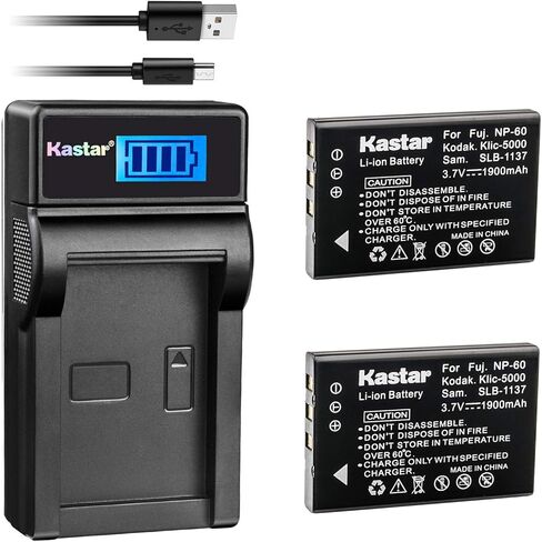 بطارية Kastar 2X + شاحن LCD بديل لـ Hewlett Packard A1812A، L1812A وHP PhotoSmart R07، R507، R607، R707، R717، R725، R727، R817، R818، R827، R837، R847، R926، R927، R937، R967 in Saudi Arabia