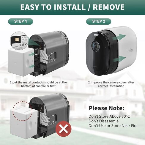 Taken Rechargeable Battery for Arlo Pro 5S 2K, Pro 4, Pro 3, Ultra 2, and Ultra Cameras, 3.85V 4800mAh Long Lasting Camera Batteries with Battery Charger Station in Kuwait