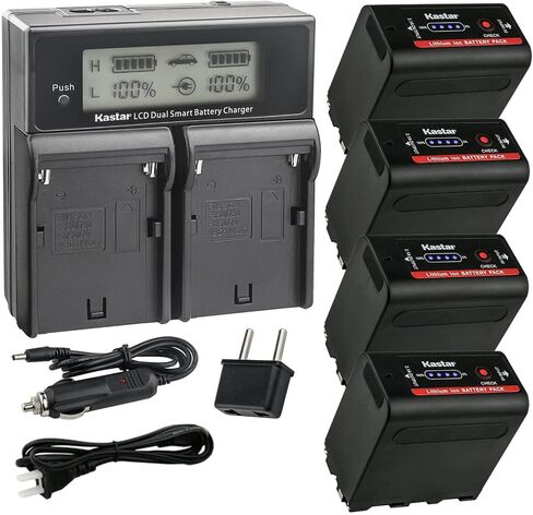 Kastar NP-F980EXP CH04 Dual Fast Charger Compatible with Yongnuo YN216 YN300 YN300-III YN600 YN600L II YN900 YN900 II YN1200 LED Video Light in Saudi Arabia