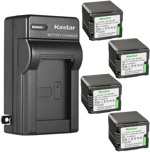 Kastar VW-VBG260 AC Wall Battery Charger Replacement for Panasonic HDC-HS100, HDC-HS100GK, HDC-HS200, HDC-HS250, HDC-HS250K, HDC-HS300, HDC-HS300K, HDC-HS300P, HDC-HS300PC, HDC-HS350 in Saudi Arabia
