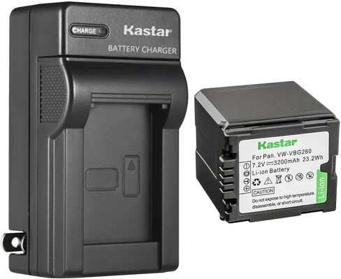 Kastar VW-VBG260 AC Wall Battery Charger Replacement for Panasonic HDC-HS100, HDC-HS100GK, HDC-HS200, HDC-HS250, HDC-HS250K, HDC-HS300, HDC-HS300K, HDC-HS300P, HDC-HS300PC, HDC-HS350 in Saudi Arabia