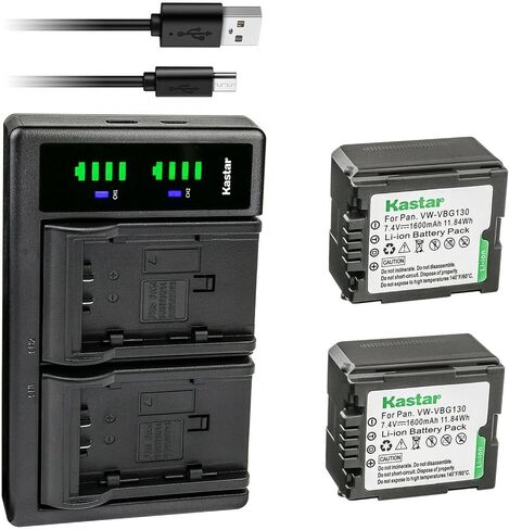 Kastar 4-Pack VW-VBG130 Battery and LTD2 USB Charger Replacement for Panasonic SDR-H40P, SDR-H41, SDR-H48GK, SDR-H50, SDR-H60, SDR-H60S, SDR-H60P, SDR-H68GK, SDR-H79, SDR-H79K, SDR-H79P, SDR-H80 in Saudi Arabia