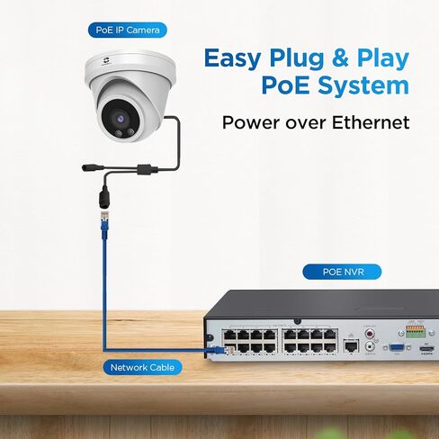 كاميرا GWSECU 3MP PoE Security IP Dome في الهواء الطلق مع ميكروفون/صوت، كاميرا مراقبة منزلية سلكية في الهواء الطلق، عدسة 2.8 مم بزاوية واسعة 110 درجة، IP67 100 قدم رؤية ليلية بالأشعة تحت الحمراء، D3U97M-V in Kuwait