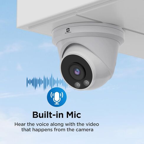 كاميرا GWSECU 3MP PoE Security IP Dome في الهواء الطلق مع ميكروفون/صوت، كاميرا مراقبة منزلية سلكية في الهواء الطلق، عدسة 2.8 مم بزاوية واسعة 110 درجة، IP67 100 قدم رؤية ليلية بالأشعة تحت الحمراء، D3U97M-V in Kuwait