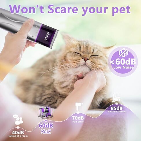 XiaZ Dog Grooming Vacuum Dryer with Clippers, 15 Kpa Dog Grooming Kit with Nail Grinder and Paw Trimmer, Hair Vacuum Groomer for Shedding Blowing Trimming Pet's Hair, 10 Pet Grooming Tools, Low-Noise in Kuwait