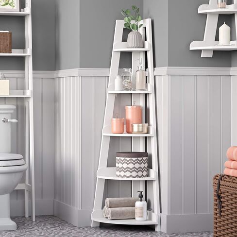 RiverRidge Amery 5-Tier Corner Ladder Shelf, Gray in Saudi Arabia