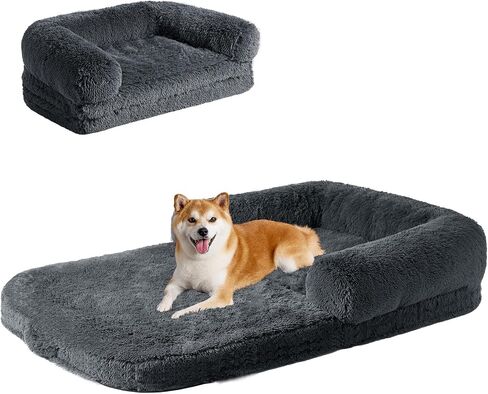 EHEYCIGA Orthopedic Foldable Human Dog Bed - 72x44x11, Grey in Kuwait