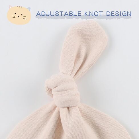 JANGANNSA Newborn Baby Hat Infant Baby Boys Beanie Top Knot Stretchy Hats for Girls 100% Organic Cotton in Kuwait