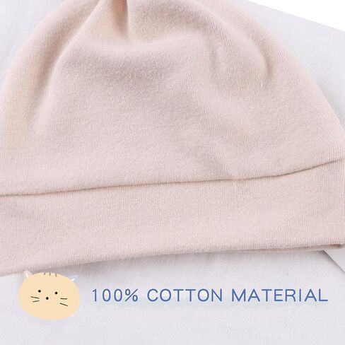 JANGANNSA Newborn Baby Hat Infant Baby Boys Beanie Top Knot Stretchy Hats for Girls 100% Organic Cotton in Kuwait