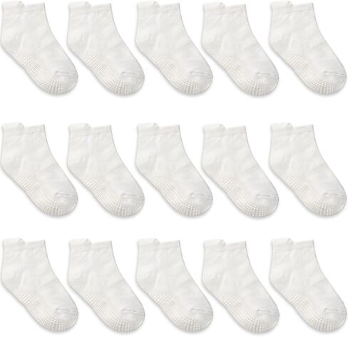 HYCLES 15 Pairs Toddler Socks, Kids Grip Socks for 6-12 Month 1-7 Years Non Slip Ankle Sock for Baby Boys Girls in Saudi Arabia
