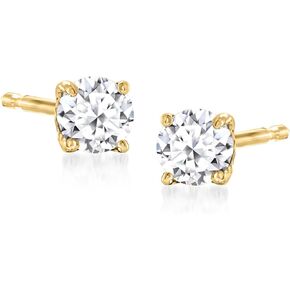 Ross-Simons 0.25 ct. t.w. Lab-Grown Diamond Stud Earrings in 18kt Gold Over Sterling