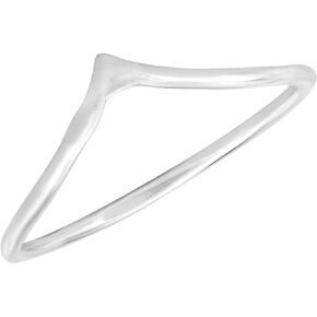 AeraVida Trendy and Classic Chevron Wave .925 Sterling Silver Stackable Ring