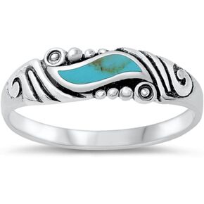 CHOOSE YOUR COLOR Sterling Silver Swirl Ring