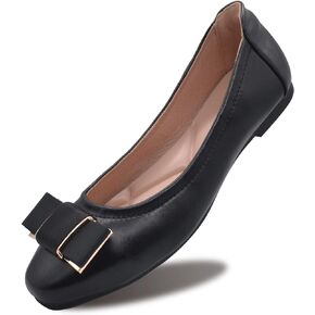 Women's Dress Flat Elegant Bow Slip on Memory Foam Soft Comfort Walking Office Wear to Work Flats Shoes