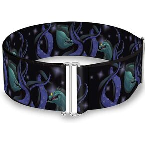 Buckle-Down Belt Women's Cinch Flotsam Jetsam Swimming In Ursulas Tentacles Black Purples Available In Adjustable Sizes in Kuwait