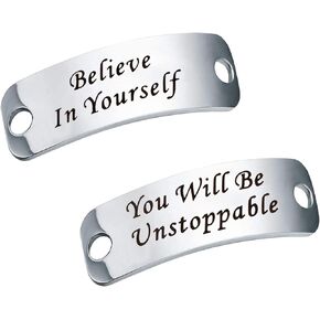 BEKECH Runner Shoe Lace Tag Believe in Yourself You Will Be Unstoppable Trainer Tags for Runner Marathon Gift Fitness Gift