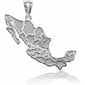 Claddagh Gold Certified 925 Steling Silver Mexican Jewelry Mexico Map Charm Pendant